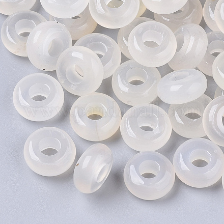 Natürliche weiße Achat europäische Perlen X-G-Q503-16-1