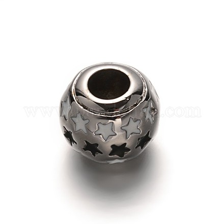 304 Stainless Steel Enamel European Beads OPDL-E002-007P-1
