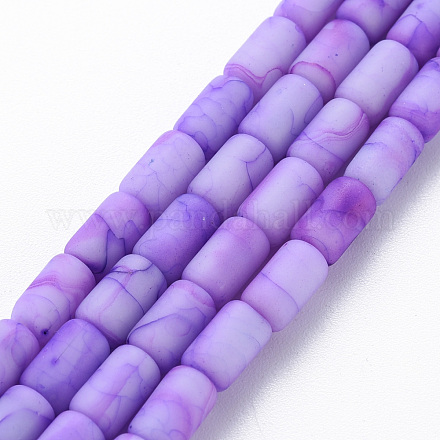 Opaque Baking Painted Crackle Glass Beads Strands FGLA-T004-01D-1