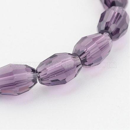 Faceted Glass Beads Strands X-GC4X6MMC03Y-1