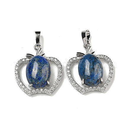 Натуральный окрашенный лазурит с подвесками из прозрачного кубического циркония G-G133-03P-21-1