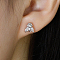 Simple and Elegant S925 Sterling Silver Insects Stud Earrings, with Clear Cubic Zirconia, Silver, 7mm, Pin: 10mm