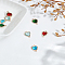 8Pcs 4 Colors K9 Glass Connector Charms, Heart Links with Golden Tone Brass Findings, Mixed Color, 14x10x4.5mm, Hole: 1.2mm, 2pcs/color