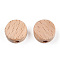 Beech Wood Beads, Undyed, Flat Round, BurlyWood, 14~15x7mm, Hole: 3mm