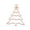 Rack Plating Alloy Open Back Bezel Pendants, For DIY UV Resin, Epoxy Resin, Pressed Flower Jewelry, Cadmium Free & Nickel Free & Lead Free, Christmas Tree, Rose Gold, 44x35x2mm, Hole: 2mm