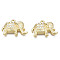 Alloy Pendants, with Crystal Rhinestone, Cadmium Free & Nickel Free & Lead Free, Elephant, Light Gold, 14x20x3.5mm, Hole: 1.6mm