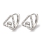 Brass Stud Earring Findings, Platinum, 12.5x10.5mm, Pin: 0.9mm