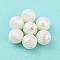 ABS Plastic Imitation Pearl Bead, Round, White, 9.5mm, Hole: 2mm, about 943pcs/500g