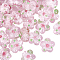 40Pcs Handmade Lampwork Beads, Bumpy, Flower, Pink, 13.5~14x14.5~15x7~8mm, Hole: 1.4mm
