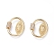 Brass Micro Pave Cubic Zirconia Screw Carabiner Lock Charms, for Necklaces Making, Oval with Virgin Mary, Golden, Clear, 28x23x3mm