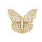 Brass Micro Pave Clear Cubic Zirconia Magnetic Clasps, Butterfly, Real 18K Gold Plated, 15x18x7.5mm, Hole: 1.2mm and 1.4mm