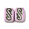 Handmade Porcelain Beads, Rectangle, Famille Rose Porcelain, Flamingo, 22.5~23.5x15.5~16.5x8.5mm, Hole: 1.5~1.6mm