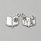 Tibetan Style Alloy Pendants, Tool Shape Charms, Antique Silver, 17.5x15.5x1.5mm, Hole: 2.5mm