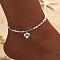 Alloy Chain Anklets for Women, Platinum, 8-1/4 inch(21cm)