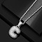 Brass Micro Pave Clear Cubic Zirconia Chunky Initial Pendant Necklaces, Platinum, Letter C, 19.69 inch(50cm)