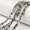 Electroplate Glass Beads Strands, Half Pearl Luster Plated, Faceted, Rondelle, Light Grey, 6x4mm, Hole: 1mm, about 87~90pcs/strand, 15.7 inch