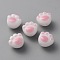 Opaque Acrylic Beads, Cat Paw, Pink, 11x12x9mm, Hole: 1.8mm