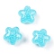 Transparent Epoxy Resin Decoden Cabochons, Glitter Star, Cyan, 17x17.5x11mm