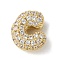 Brass Micro Pave Cubic Zirconia Beads, Letter, Rack Plating, Long-Lasting Plated, Real 18K Gold Plated, Letter C, 10.5x8.5x4.5mm, Hole: 2.5x2mm