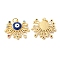 Brass Micro Pave Colorful Cubic Zirconia Pendants, with Enamel & Jump Ring, Evil Eye with Sun, Moon, Star Charm, Real 18K Gold Plated, 21x23x4mm, Hole: 3.5mm