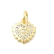 Brass Micro Pave Cubic Zirconia Charms, Heart with Evil Eye, Long-Lasting Plated, Rack Plating, with Jump Ring, Real 18K Gold Plated, 11.5x10.5x1.7mm, Hole: 3.2mm