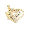 Brass Micro Pave Cubic Zirconia Pendants, Heart, Lead Free & Cadmium Free, Long-Lasting Plated, Rack Plating, Real 18K Gold Plated, 21.5x26.5x3.5mm, Hole: 4.5x4mm