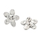 304 Stainless Steel Earring Findings, Flower, Platinum, 20.5x22mm