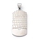304 Stainless Steel Micro Pave Cubic Zirconia Pendants, Rectangle Charms, Stainless Steel Color, 40.5x19.5x3mm, Hole: 7x4mm