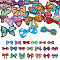 Polyester Clothing Patches, Bowknot, Mixed Color, 23~49x48~51x1.5mm