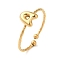 304 Stainless Steel Open Cuff Rings, Jewely for Women, Real 18K Gold Plated, Letter A, Inner Diameter: 19mm, Letter: 7x7mm