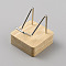 Square Wooden Mineral Crystal Display Stands, Rough Gemstone Storage Rack with Iron Holder, Platinum, 5x5x6cm