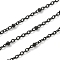 Ion Plating(IP) 304 Stainless Steel Cable Chains, Satellite Chains, Soldered, with Spool, Black, 2.3x1.7x0.4mm, about 32.81 Feet(10m)/Roll