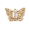 Brass Micro Pave Cubic Zirconia Pendants, Cadmium Free & Nickel Free & Lead Free, Butterfly Charms, Real 18K Gold Plated, 13.5x20.5x4mm, Hole: 1.4mm