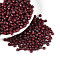 Baking Paint Glass Seed Beads, Round, Faceted, FireBrick, 4~4.5x3~3.5mm, Hole: 0.9~1.2mm, about 666pcs/50g