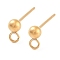 202 Stainless Steel Stud Earring Findings, with 304 Stainless Steel Pins and Loop, Real 18K Gold Plated, 16x7.5mm, Hole: 1.8mm, Ball: 5mm, Pin: 0.7mm