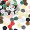 4-Hole Glass Buttons, Flower, Mixed Color, 12x12.5x3mm, Hole: 1.5mm