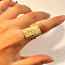 304 Stainless Steel Cuff Rings, Open Rings, Golden, Evil Eye, 24mm