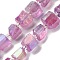 Electroplated Natural Quartz Beads Strands, Hexagon Prism, Irregular Shape, Violet, 8~13x10~14x6~11mm, Hole: 1mm, about 15~16pcs/strand, 7.8~8 inch(20~20.5cm)