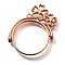 Rotatable Alloy Swivel Open Back Bezel Pendants, For DIY UV Resin, Epoxy Resin, Cadmium Free & Nickel Free & Lead Free, Flat Round with 5-Petal Flower, Rose Gold, 37.5x38x3.5mm, Hole: 1.6mm