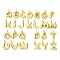 Brass Pendants, Long-Lasting Plated, Rack Plating, Cadmium Free & Lead Free, Real 18K Gold Plated, Letter A~Z, 13.5~15.5x5~14.5x4.5mm, Hole: 2.5mm