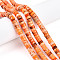 Natural Imperial Jasper Beads Strands, Dyed, Disc, Heishi Beads, Dark Orange, 6~6.5x2.5~3.5mm, Hole: 0.7mm, about 122~124pcs/strand, 15.35~15.75 inch(39~40cm)