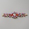 Flower Alloy Rhinestone Ornament Accessories, Fuchsia, 53x177x11mm