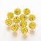 Polymer Clay Rhinestone Beads, Grade A, Round, Pave Disco Ball Beads, Citrine, 10x9.5mm, Hole: 1.5~1.8mm