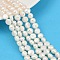 Natural Cultured Freshwater Pearl Beads Strands, Two Sides Polished, Grade 2A+, Linen, 7~8mm, Hole: 0.7mm, about 47~49pcs/strand, 13.19''~13.58''(33.5~34.5cm)