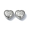 Tibetan Style Alloy Beads, Heart, Antique Silver, 12x13x5.5mm, Hole: 1.6mm, about 174pcs/500g