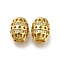 Brass Micro Pave Clear Cubic Zirconia European Beads, Large Hole Beads, Oval, Hollow, Long-Lasting Plated, Rack Plating, Lead Free & Cadmium Free, Real 18K Gold Plated, 11.5x9mm, Hole: 4.5mm