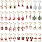 20Pairs 20 Styles Christmas Tree & Bell & Deer & Snowman Enamel Dangle Clip-on Earrings, Light Gold Alloy Jewelry for Women, Mixed Color, 27.5~34mm, 1 Pair/style