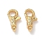 Textured Brass Micro Pave Cubic Zirconia Lobster Claw Clasps, Nickel Free, Real 18K Gold Plated, 11x5.5x3.5mm, Hole: 1mm