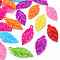 Plastic Pendants, Leaf, Mixed Color, 40.5x18x6mm, Hole: 3mm, about 690pcs/bag