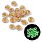 Luminous Transparent Acrylic Beads, Flat Round with Letter, Glow in the Dark, Golden Metal Enlaced, Letter Z, 7x4mm, Hole: 1.8mm, about 3700pcs/500g